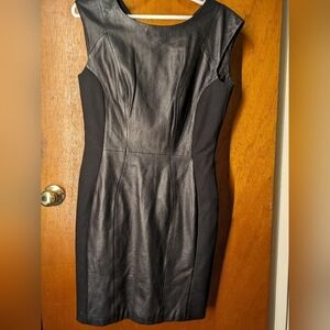 LBD with leather panel